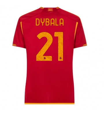 AS Roma Paulo Dybala #21 Hjemmebanetrøje Dame 2023-24 Kort ærmer